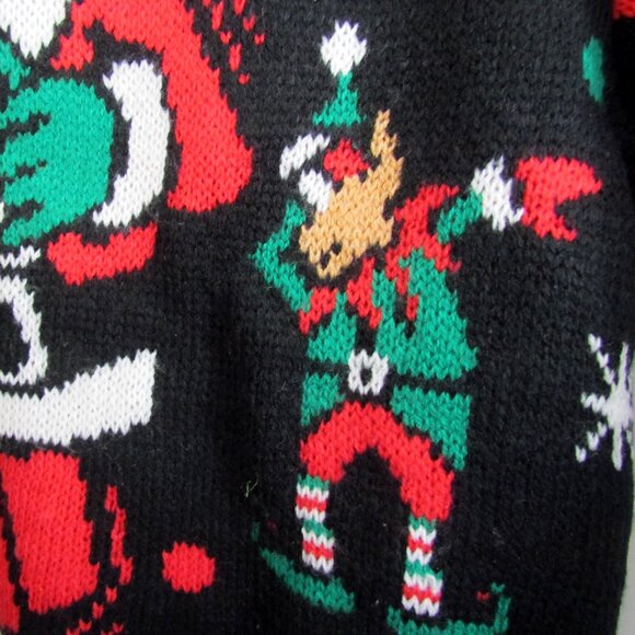 CHRISTMAS SWEATER, LIGHT-UP & BLINKING SANTA PARTY SWEATER TALL M-L 42-44" CHEST - Picture 4 of 8